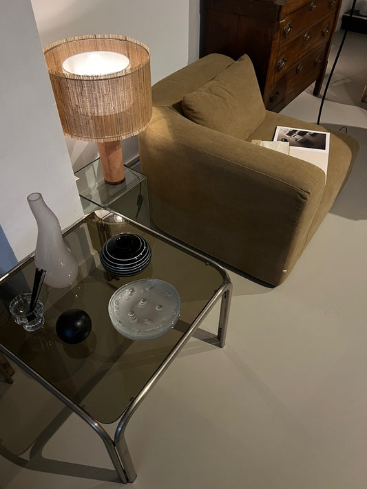 Metal & glass coffee table (rental)