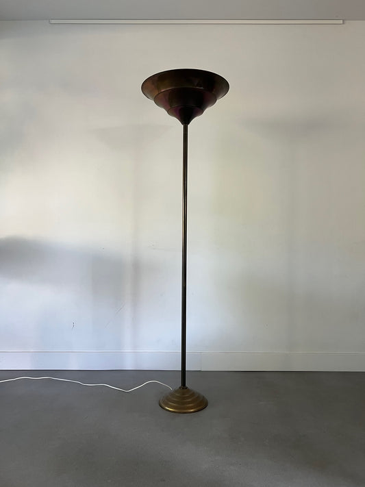 Big brass uplighter floorlamp 20's/30's