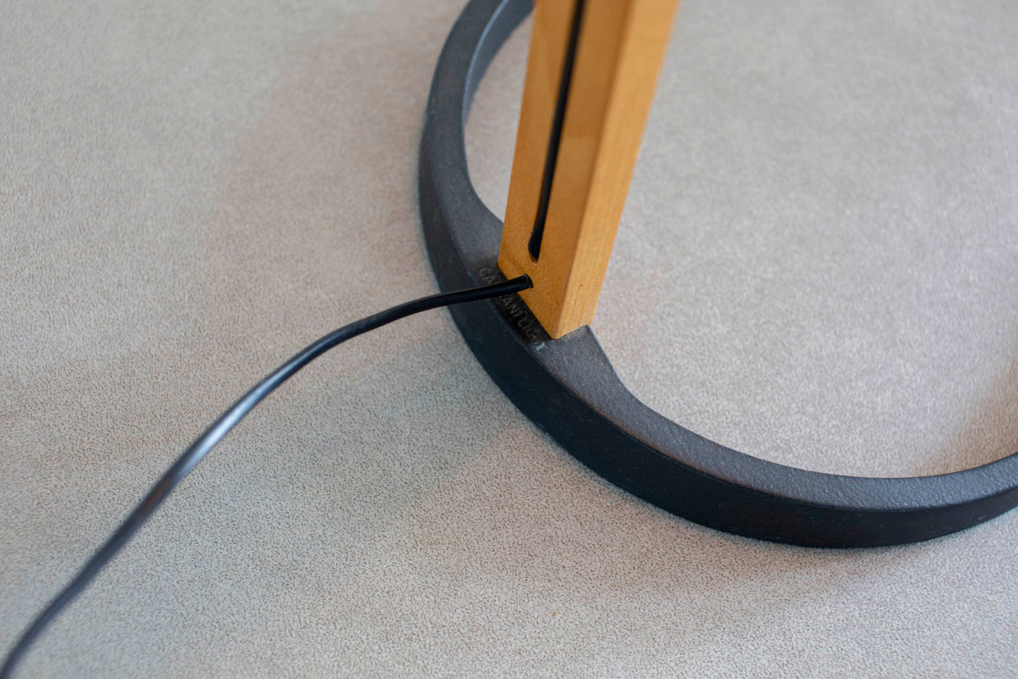 Mads Caprani floorlamp with cast iron base and original shade 70's