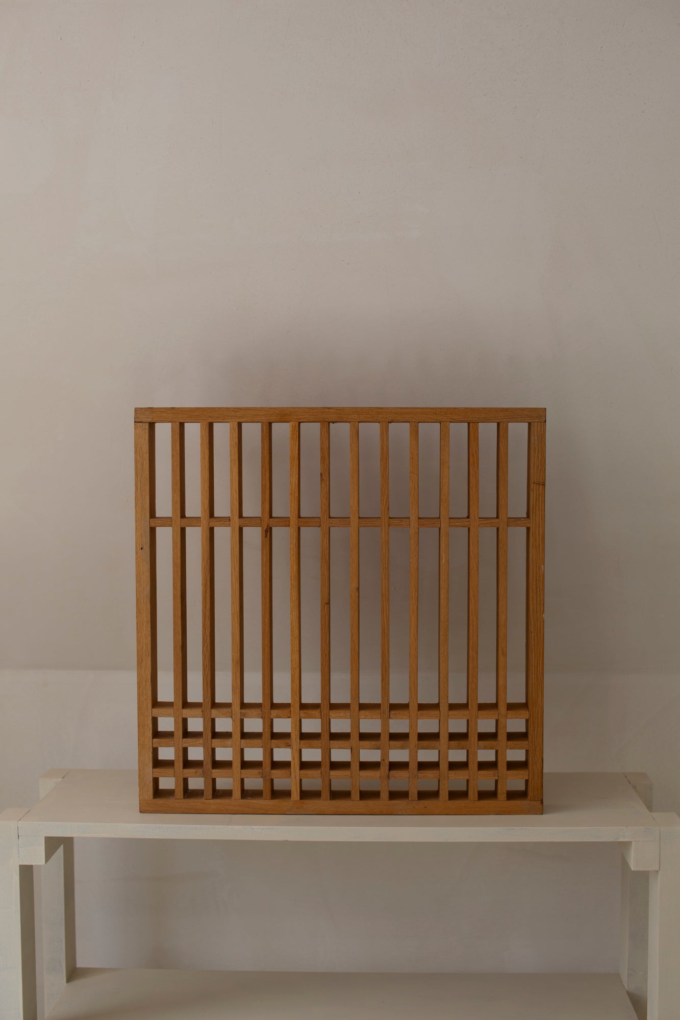 Architectural wooden grid sculpture