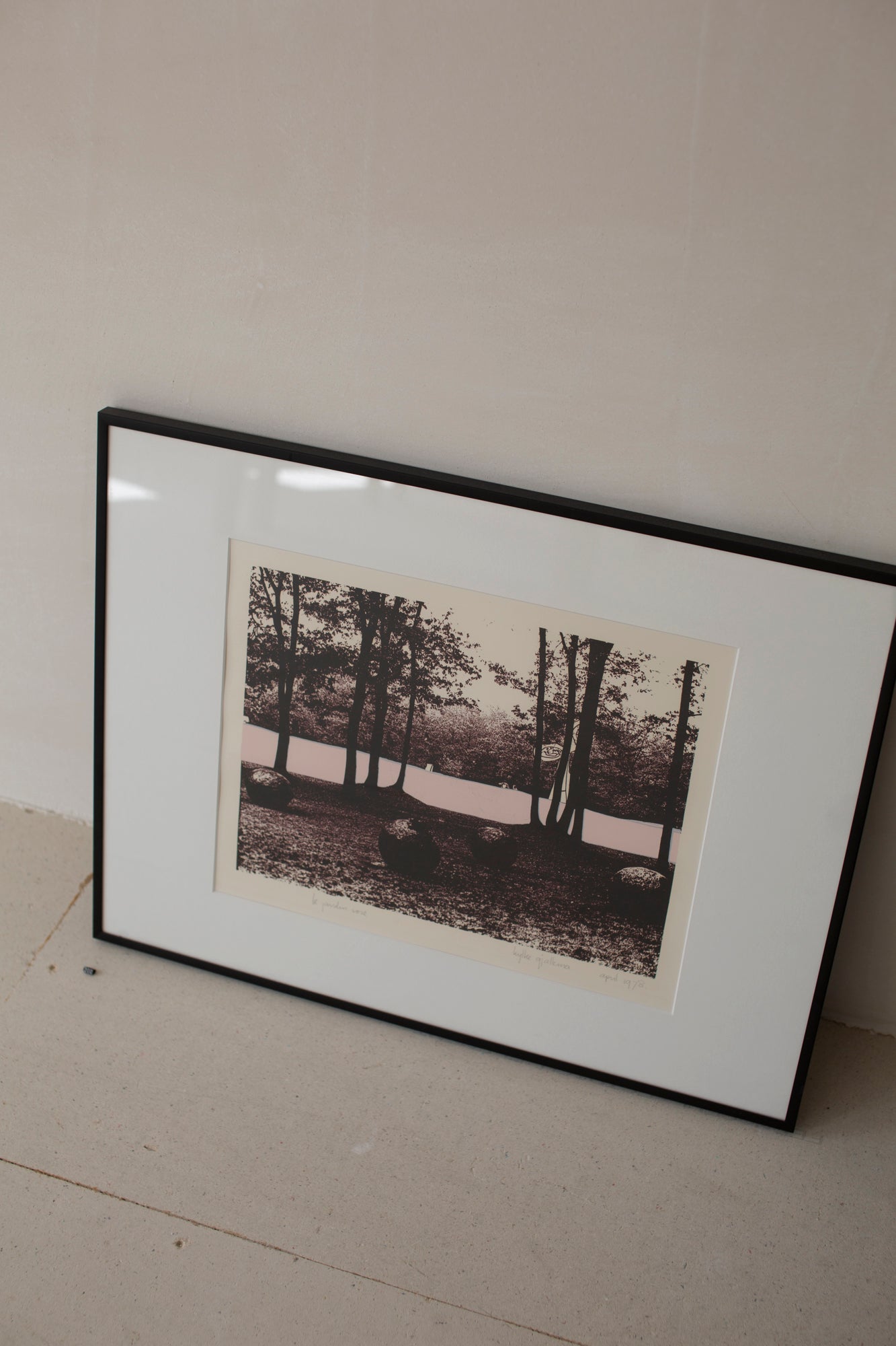 'Le jardin rose' lithograph Hylke Gjaltema, 1978