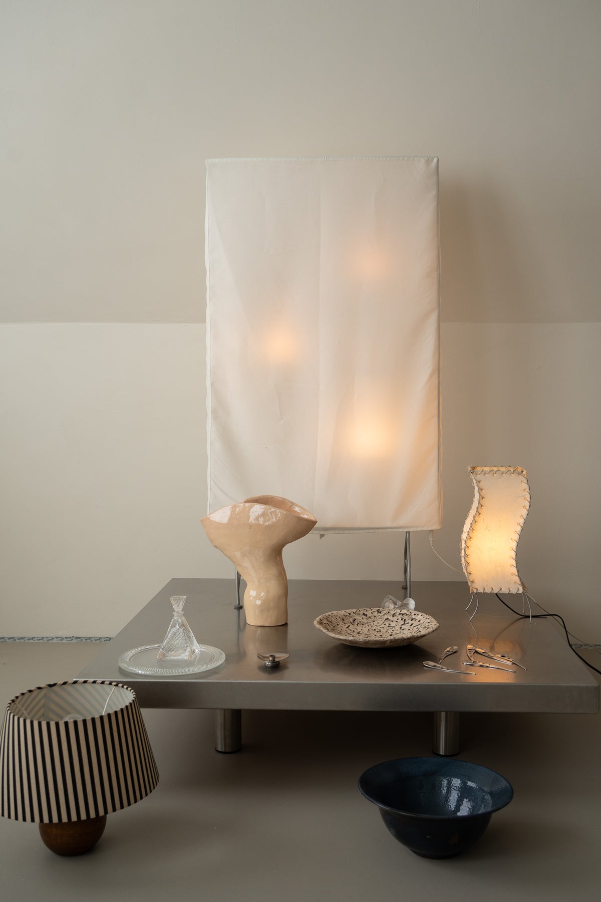 Vintage IKEA 'Dunker' light screen floor lamp by Marianne & Knut Hagberg