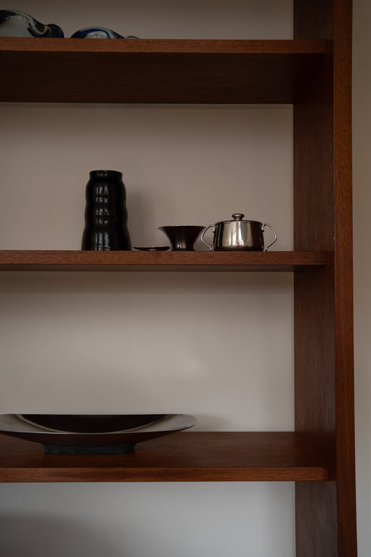 Handcrafted Organic Dark Brown Ceramic Vase