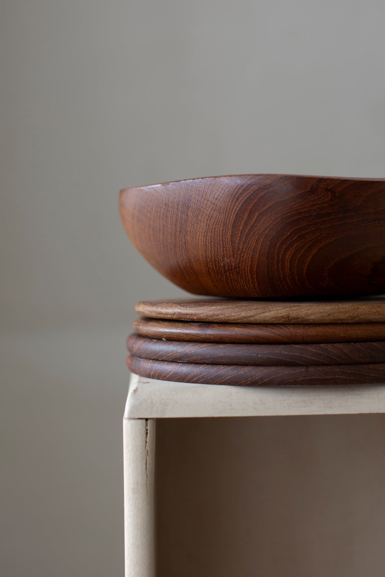 Set of 4 teak wooden coaster