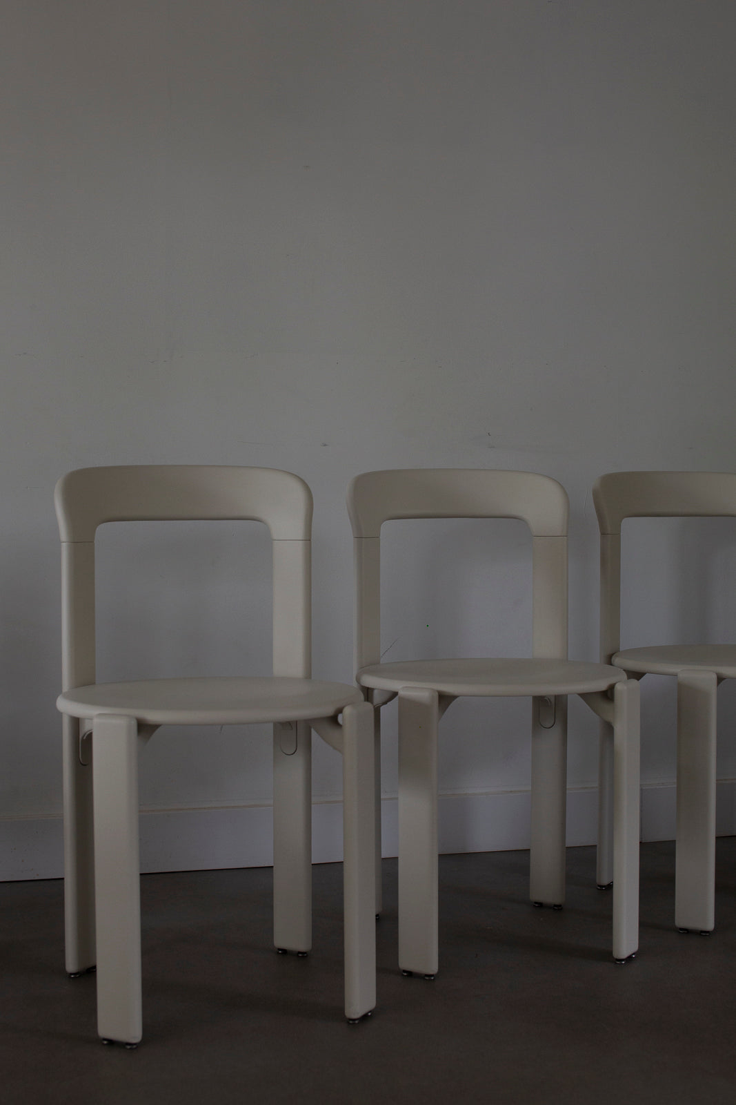 Set of 4 Bruno Rey chairs in shaded white