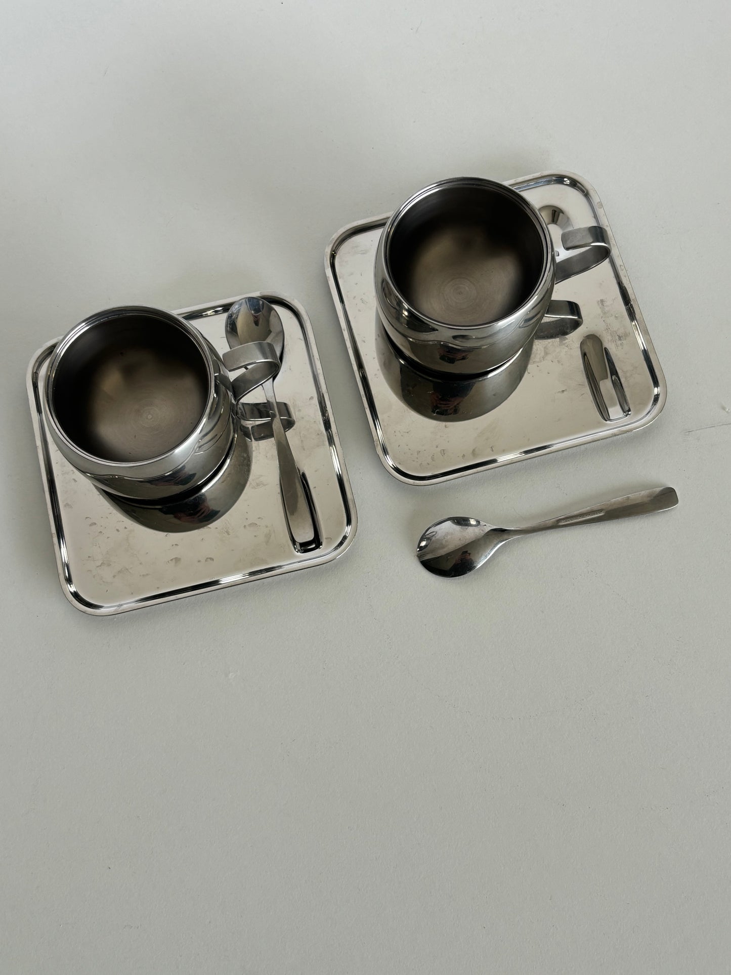 Set stainless steel double walled coffee cups Tramontina