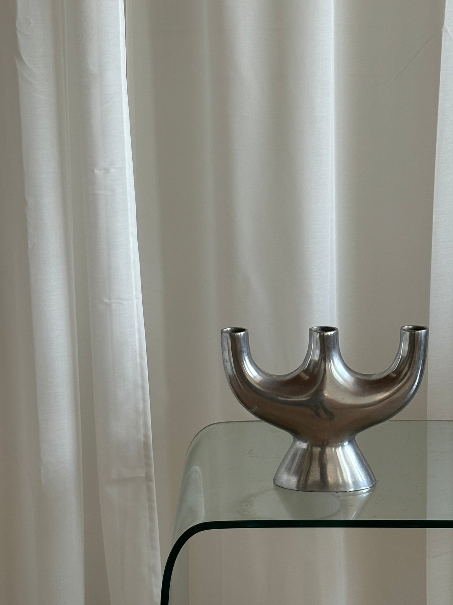 Chrome candle holder/vase/object