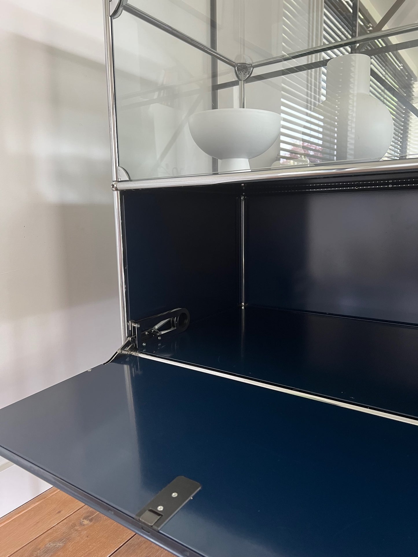 USM Haller highboard cabinet 90's /deep blue by Fritz Haller and Paul Schärer