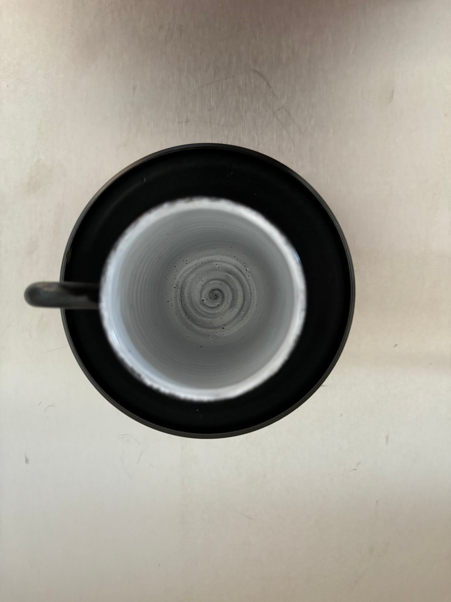 Black ceramic coffee cup