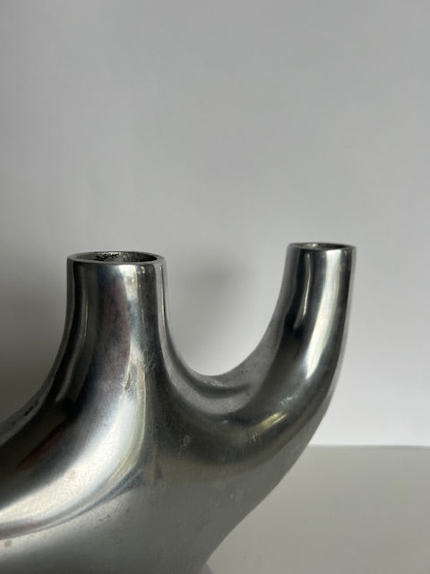 Chrome candle holder/vase/object