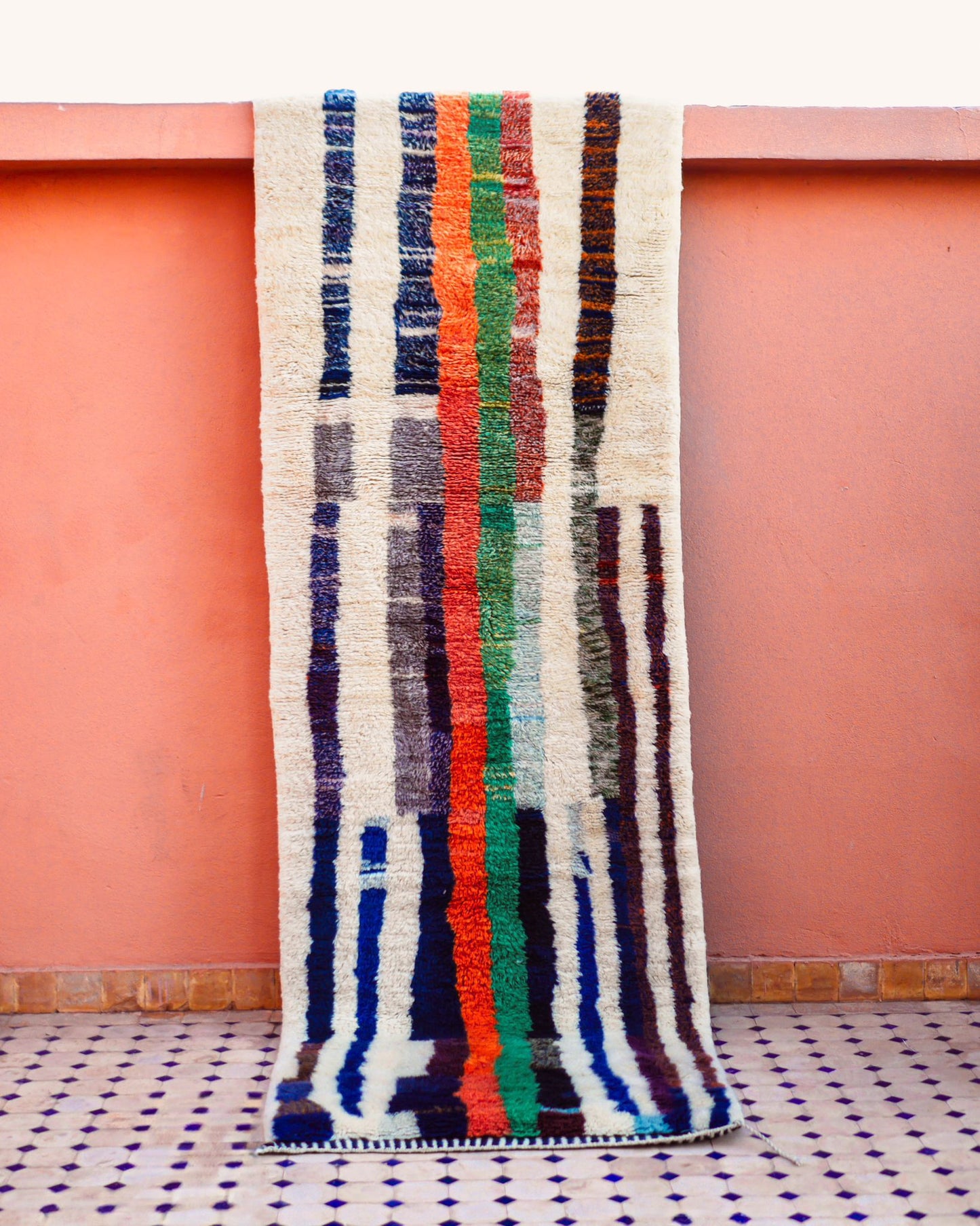 handmade 'runner' Maroccan rug 100% wool