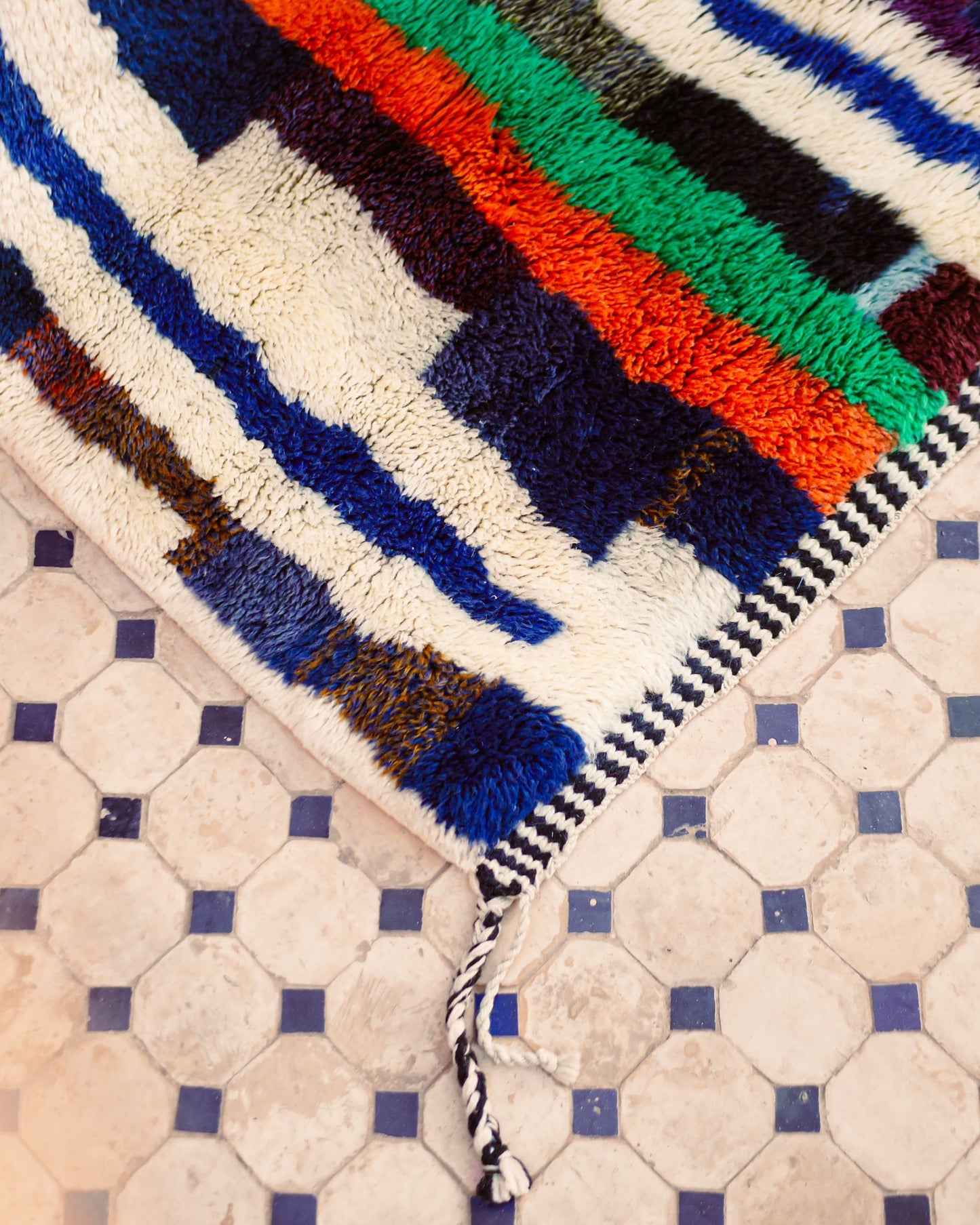 handmade 'runner' Maroccan rug 100% wool