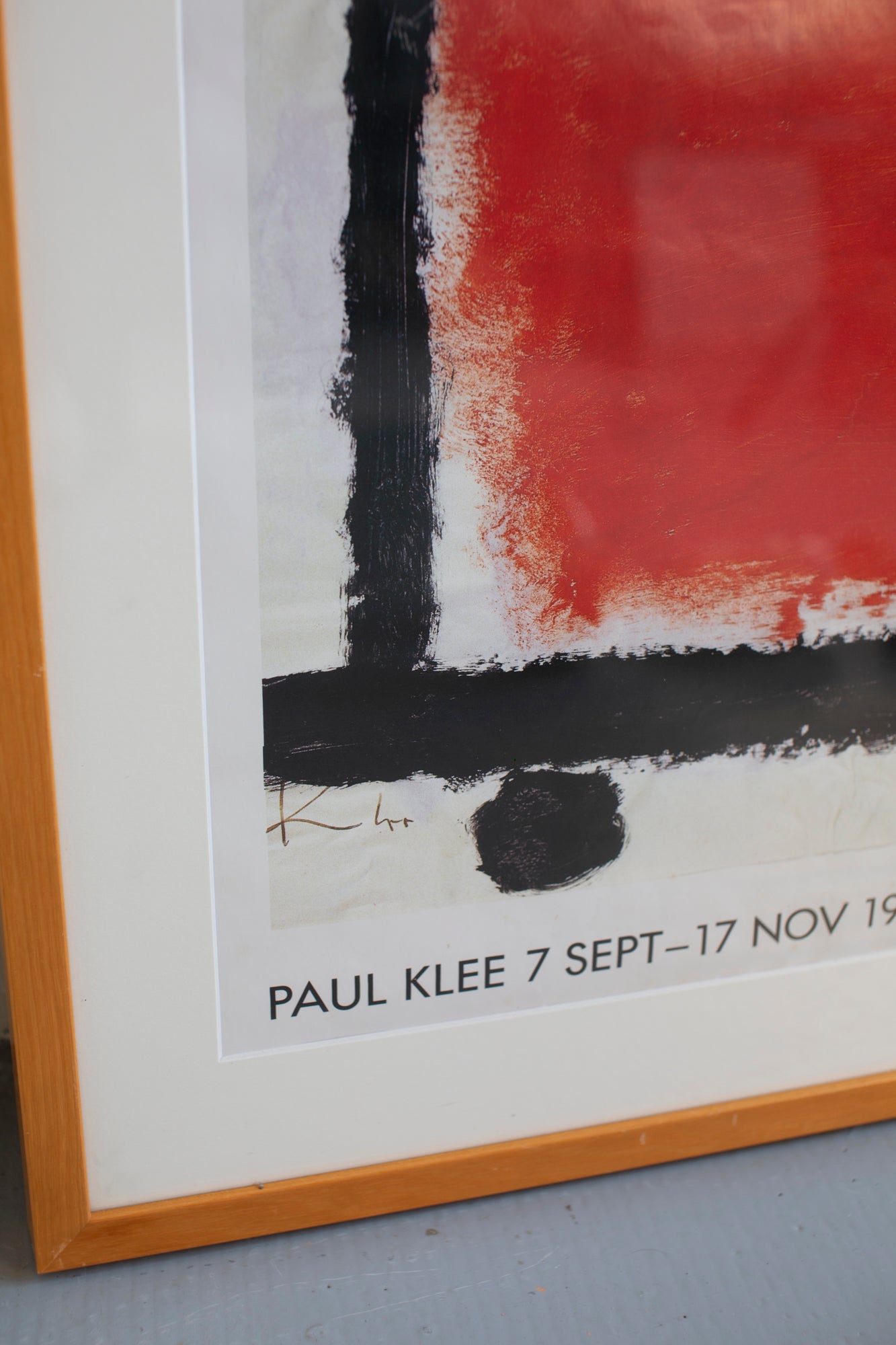 Framed Paul Klee exhibition poster