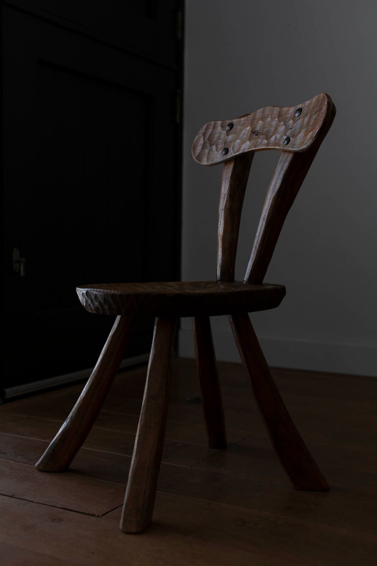 French dramatic brutalist decorative chair