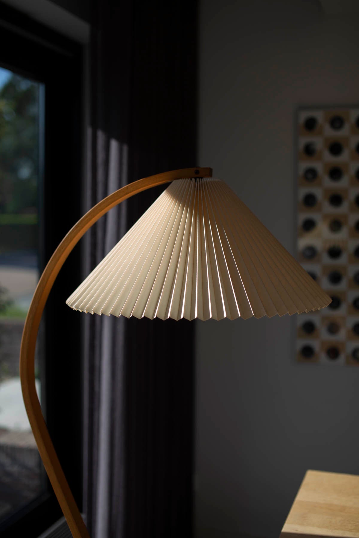 Mads Caprani floorlamp with cast iron base and original shade 70's