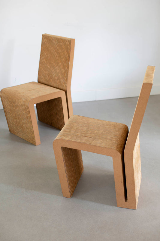 2 very nice Easy Edges cardboard side chairs by Frank Gehry for Vitra