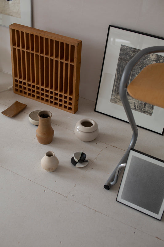 Architectural wooden grid sculpture