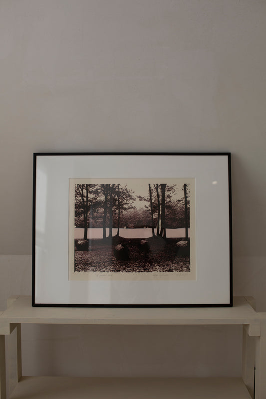 'Le jardin rose' lithograph Hylke Gjaltema, 1978