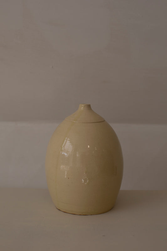 Ceramic butter yellow object / vase