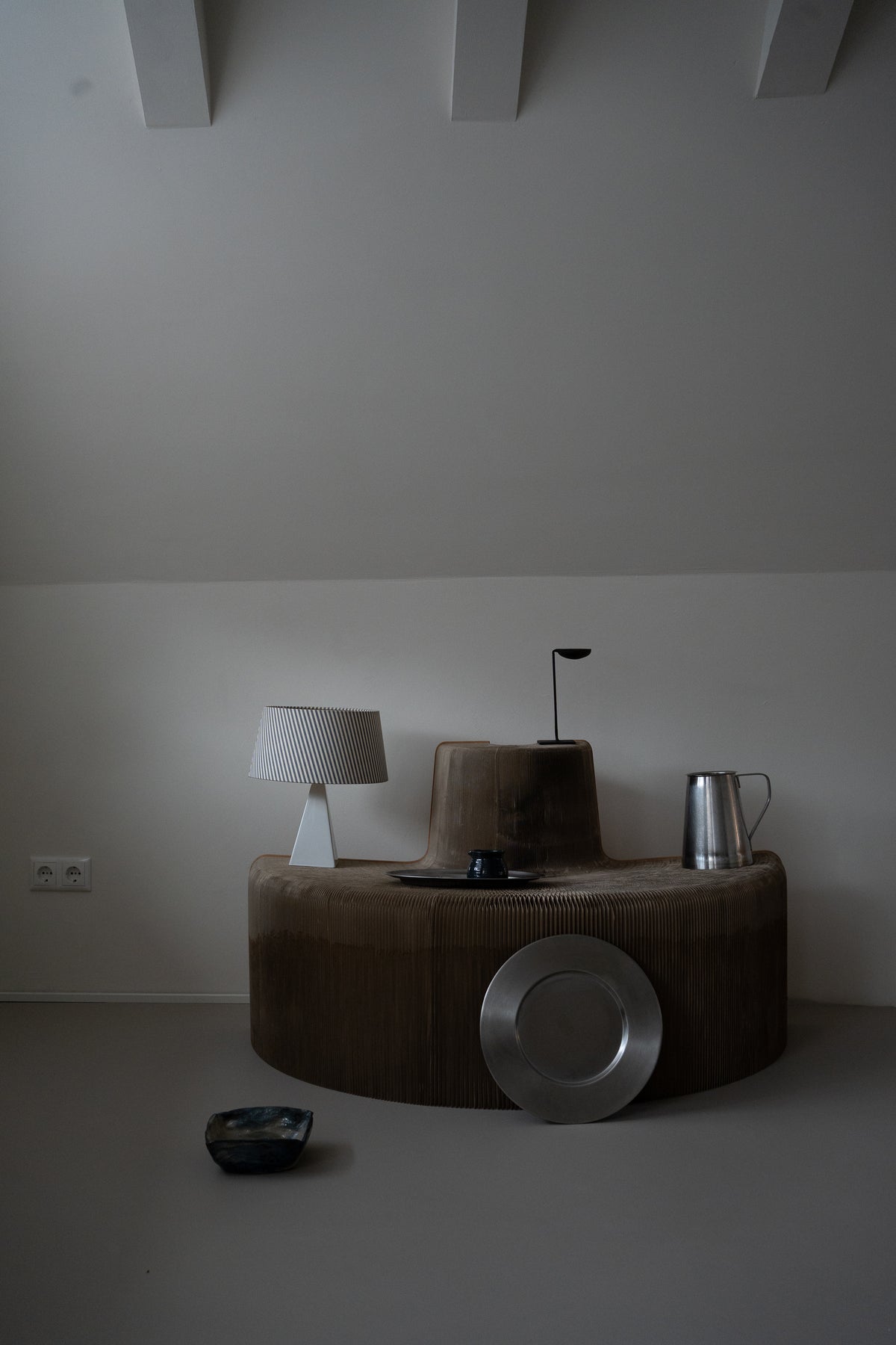 Minimalist wrought iron candle holder