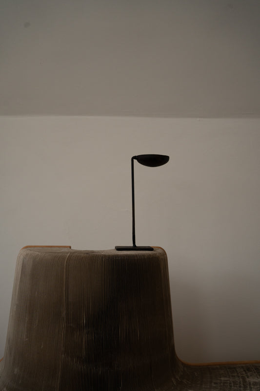 Minimalist wrought iron candle holder
