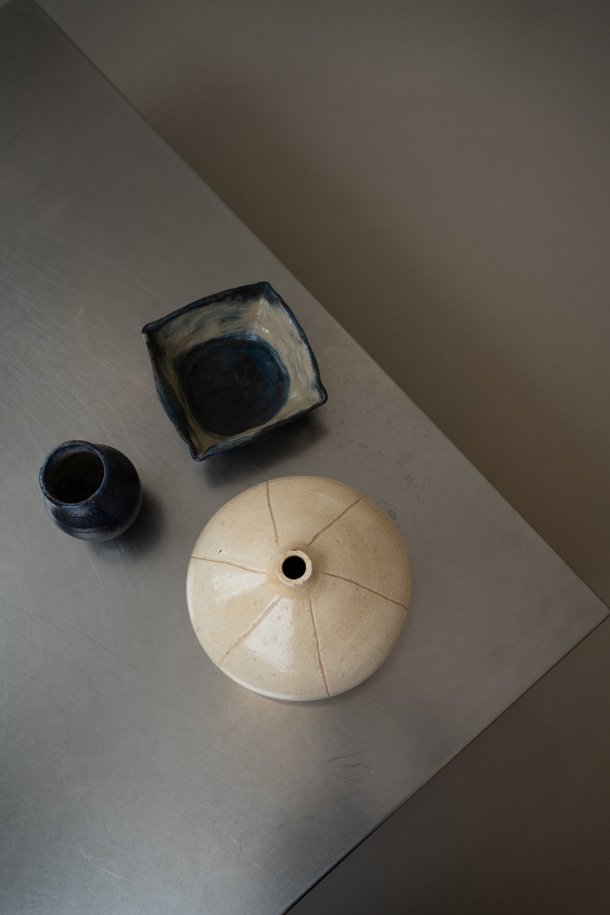 Handcrafted square studio ceramic bowl
