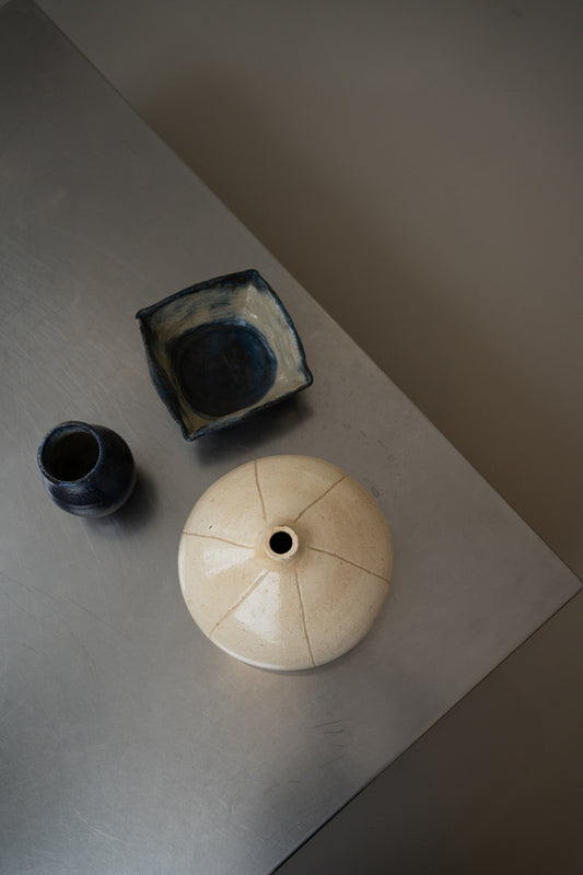 Handcrafted square studio ceramic bowl