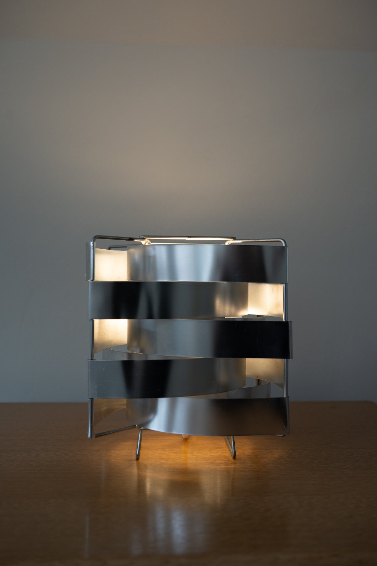 Vintage 'Uranus' Aluminium table lamp by Max Sauze