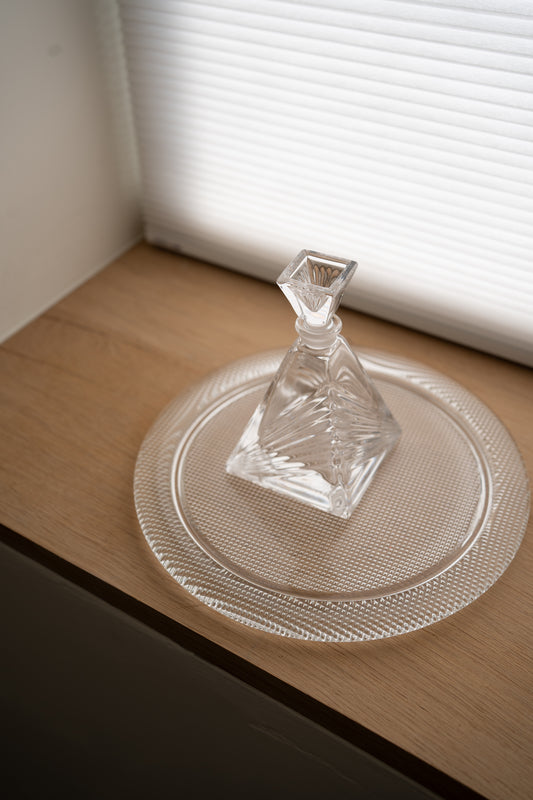 Vintage postmodern crystal glass vanity set
