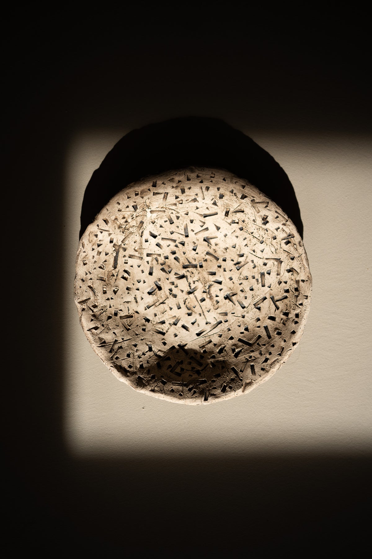 Vintage postmodern Wabi-Sabi studio ceramic textured plate