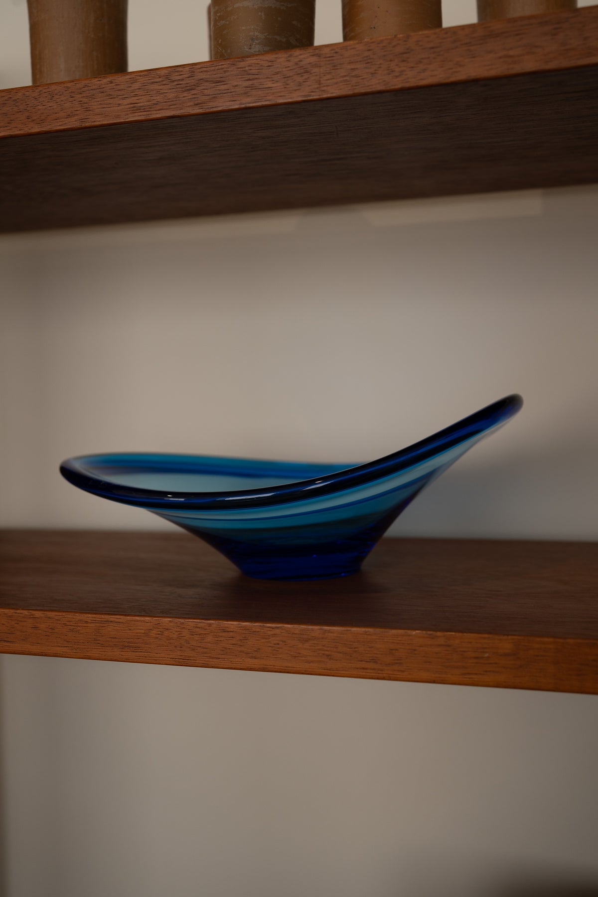 Vintage IKEA 'Snits' cobalt blue glass wave bowl by Lotta Pettersson