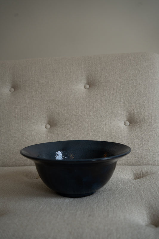 Vintage 90s studio ceramic blue flare bowl