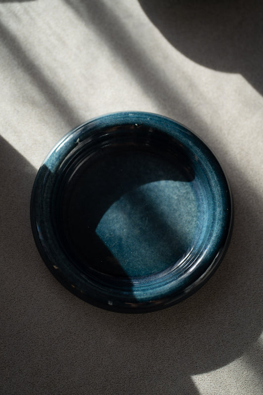 Blue ceramic small chunky decorative plate
