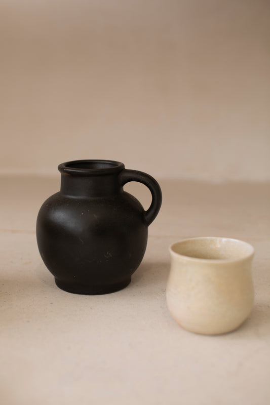 West Germany black ceramic can