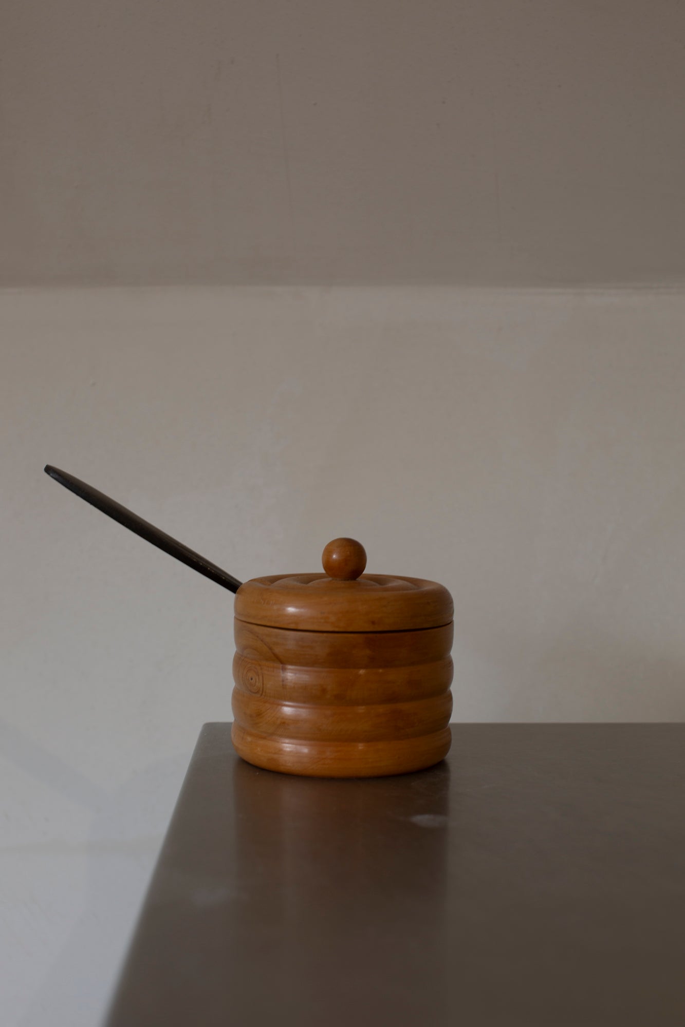 Wooden honey jar