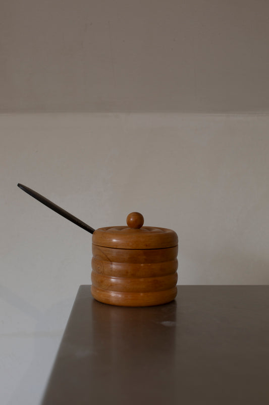 Wooden honey jar