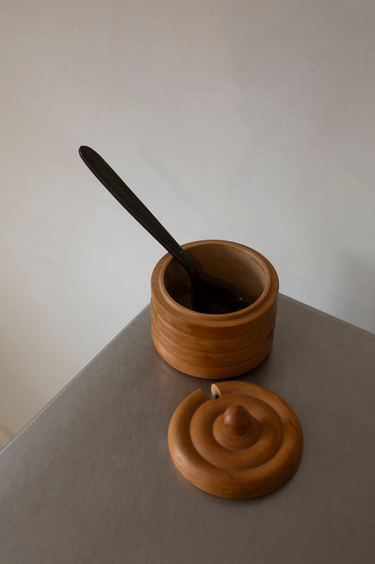 Wooden honey jar