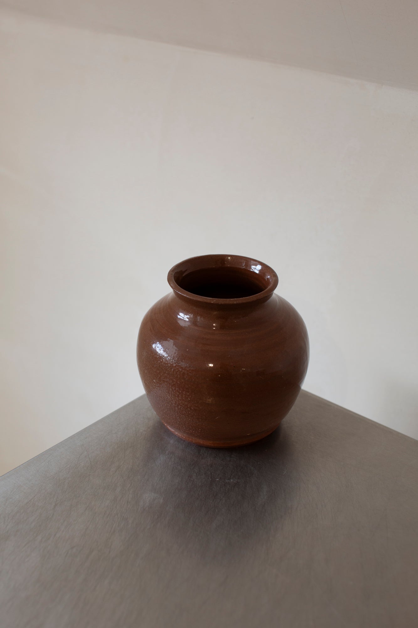 Ceramic deep brown vase