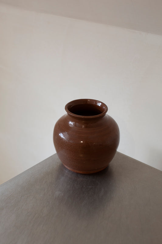 Ceramic deep brown vase