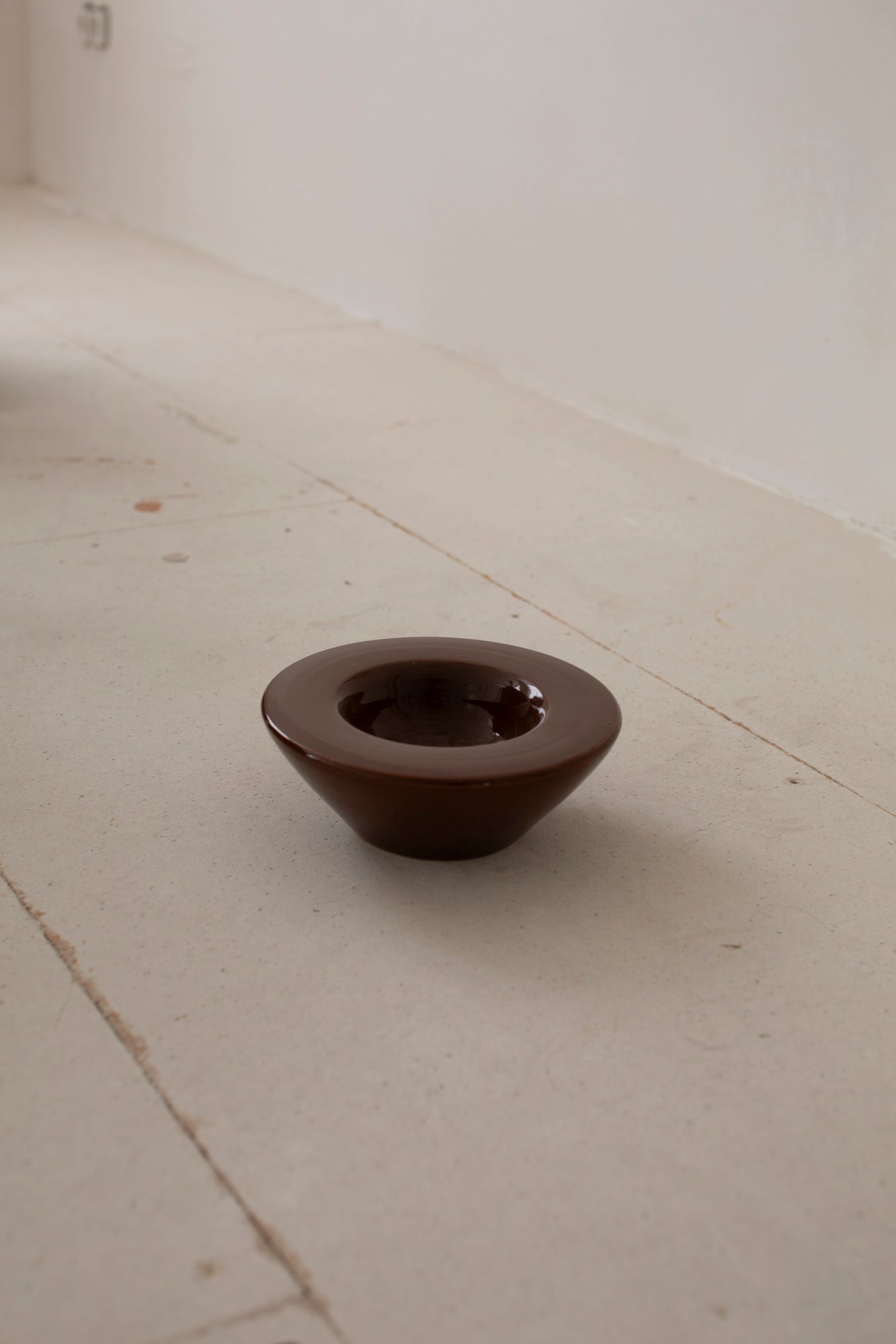 Ceramic deep brown bowl