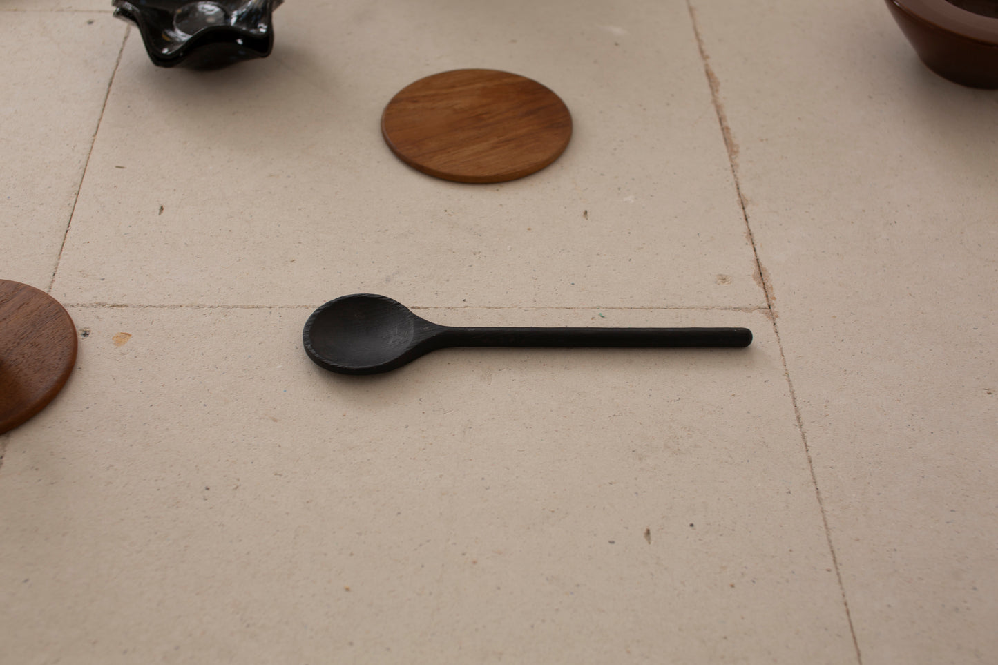 Black wooden spoon