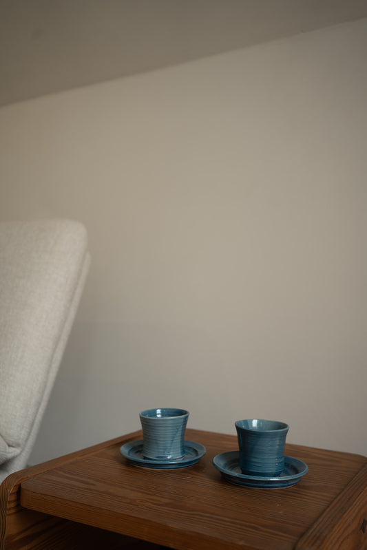 Blue ceramic cups (set)