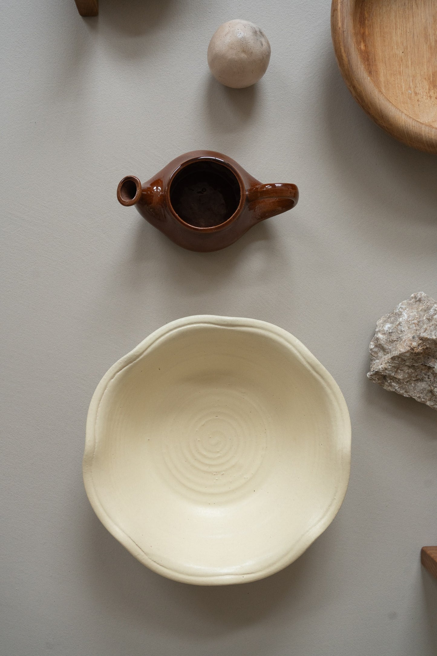 Handcrafted butter yellow  ceramic bowl