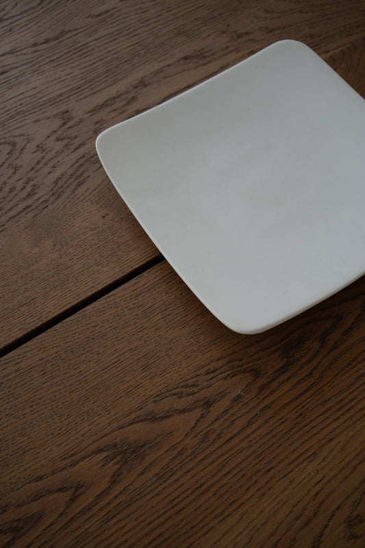 Minimalist Michael Sodeau White Square Ceramic Serving Bowl