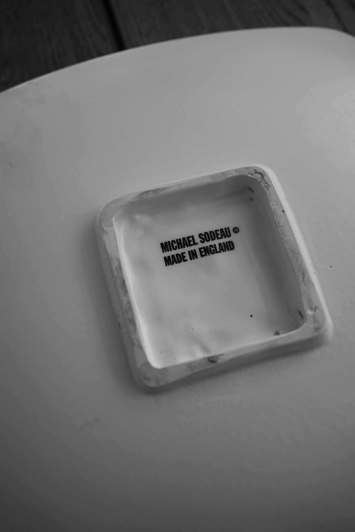 Minimalist Michael Sodeau White Square Ceramic Serving Bowl