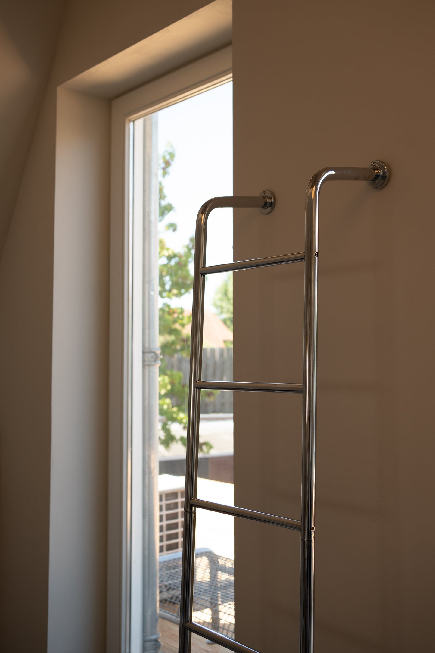 Vintage Postmodern IKEA 'Periskop' Chrome Bathroom Towel Ladder