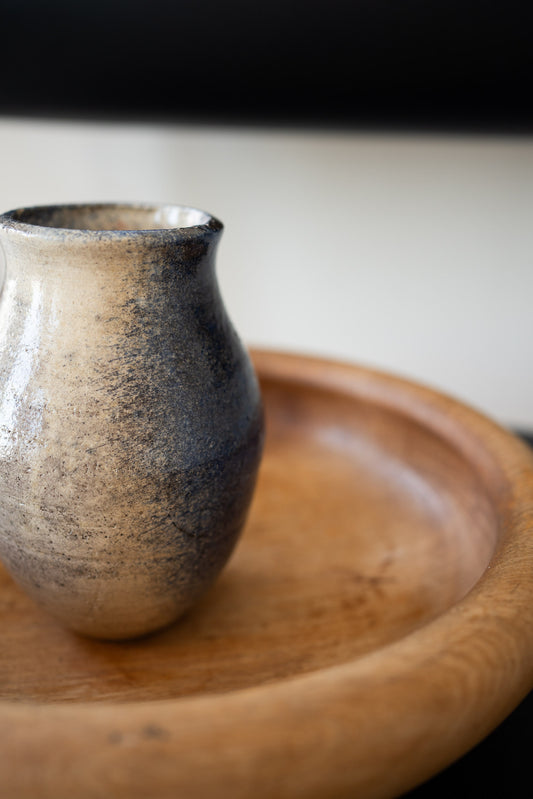 Vintage studio pottery vase by Erna (1986)