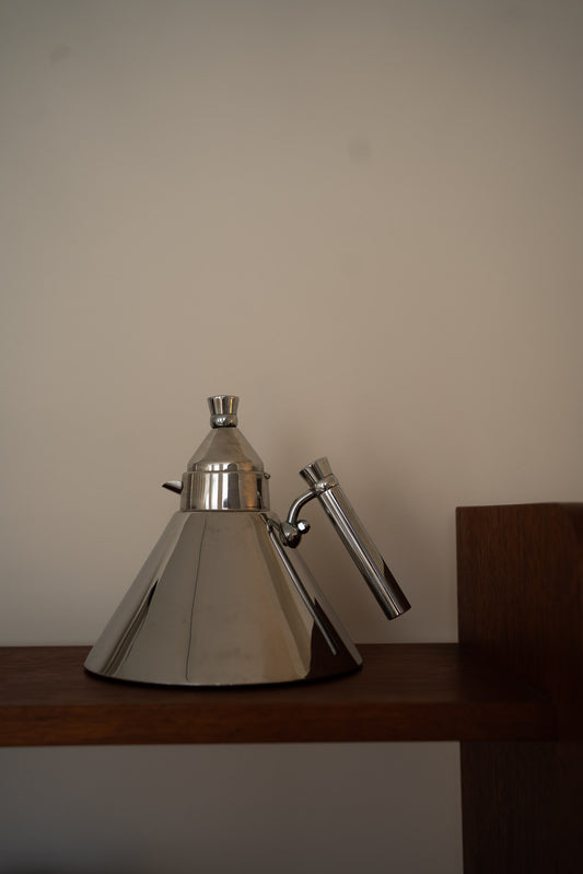 Vintage Postmodern Stainless Steel Kettle