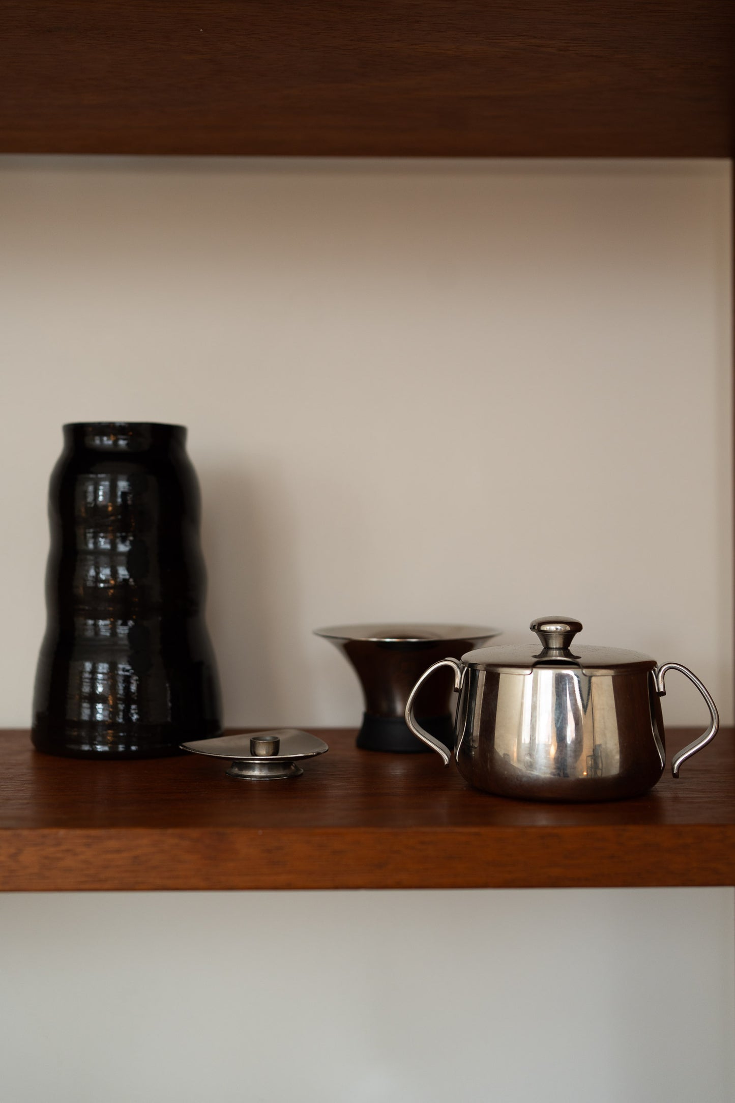 Handcrafted Organic Dark Brown Ceramic Vase
