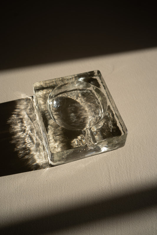 Heavy Textured Glass Ashtray